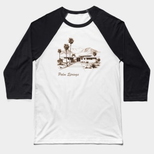 Palm Springs Vintage Style Sketch Baseball T-Shirt